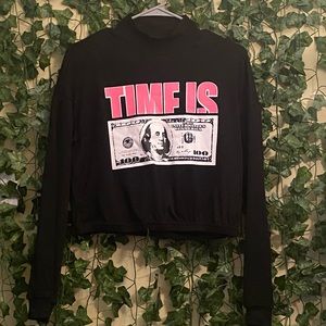 “Time Is 💵” Cropped Turtle Neck